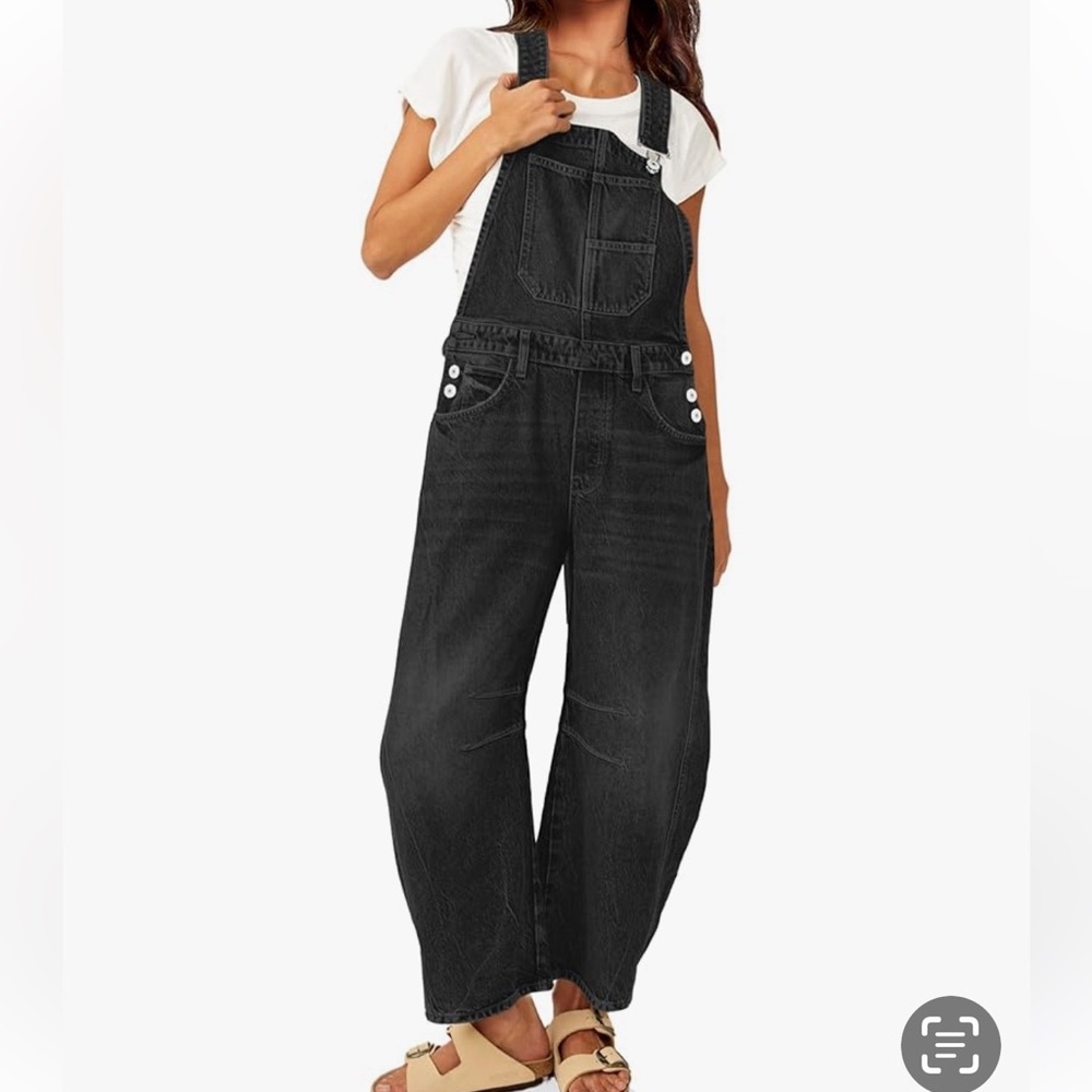 Black Denim Overalls for Women